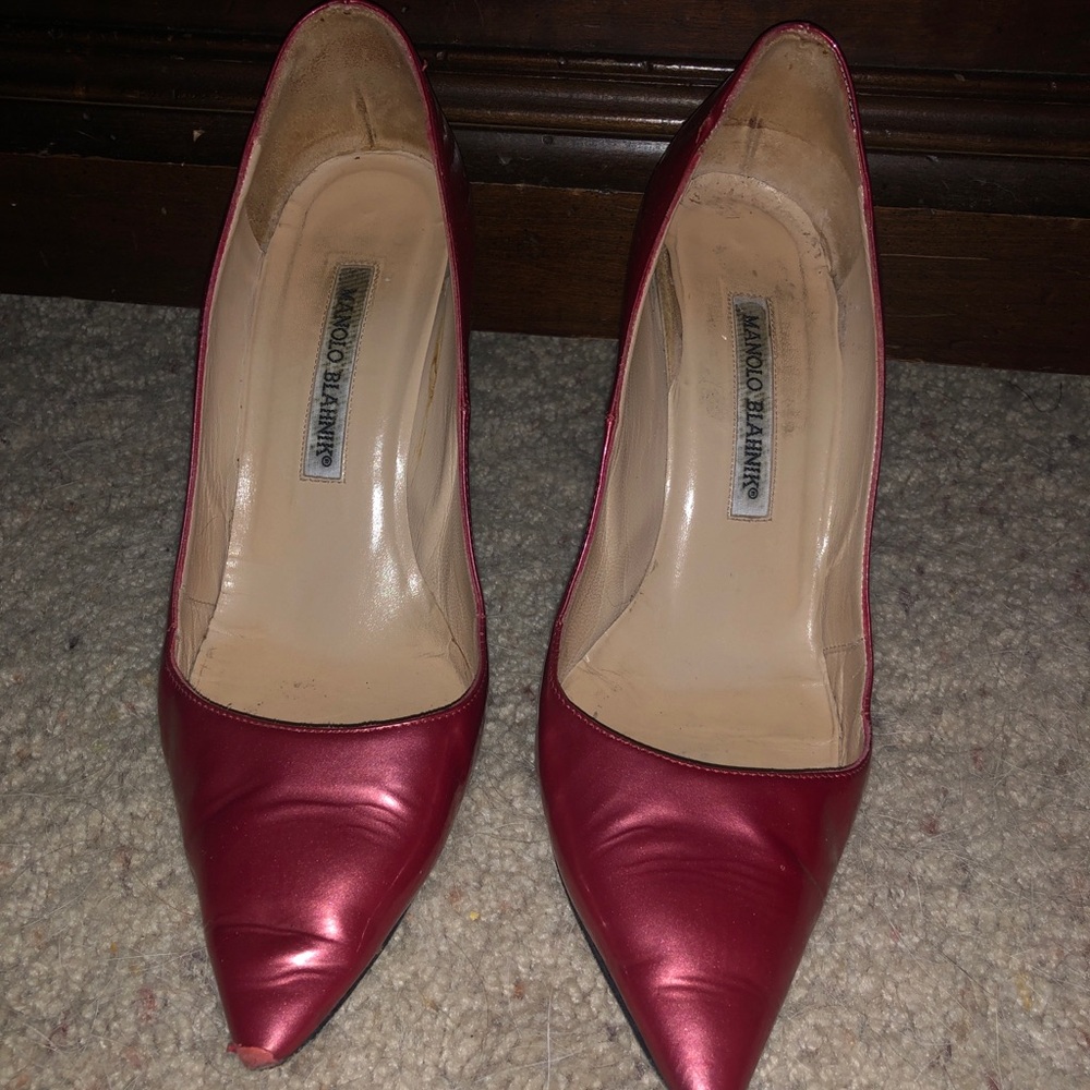 Vintage Y2K Dark Pink Manolo Blahnik High heels